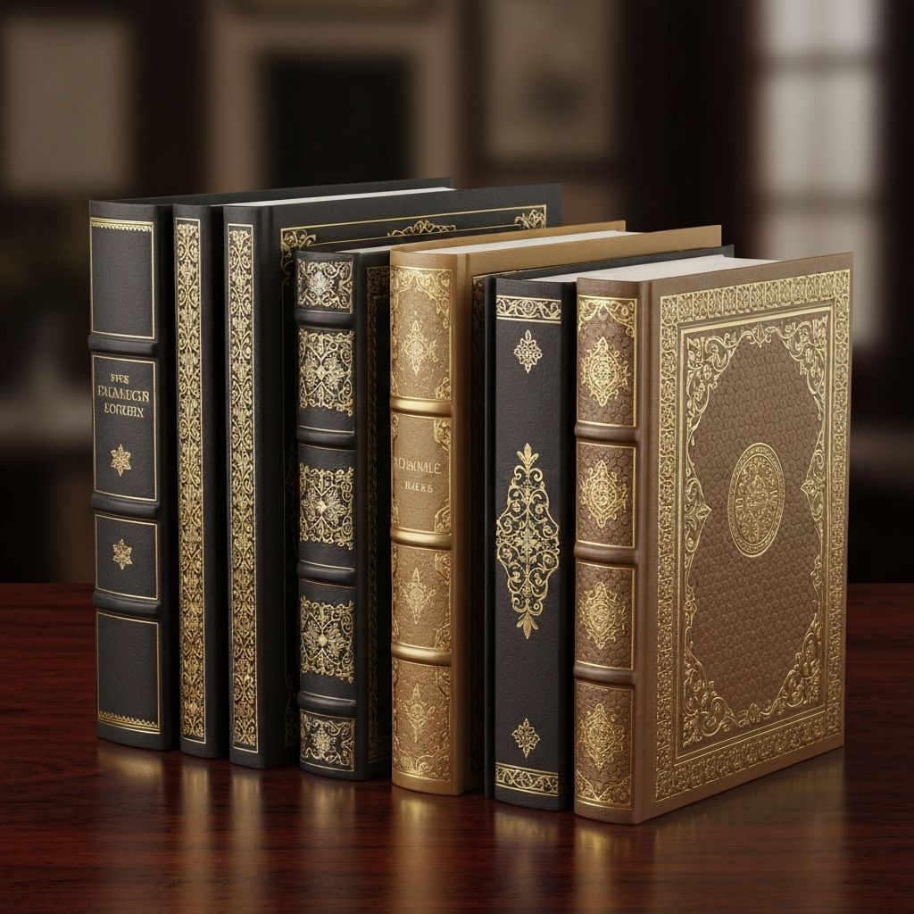 Beautiful keepsake books on a table